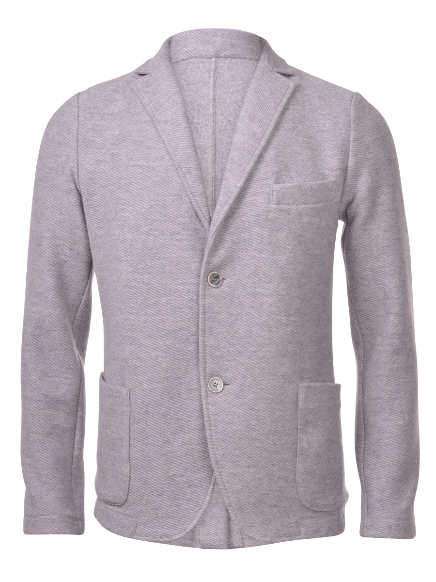 Knitted jacket in wool with soft reverse