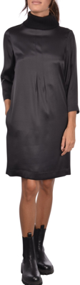 Picture of KNIT RIBBED COLLAR SILK DRESS