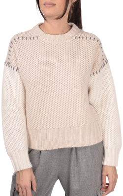 Picture of HONEYCOMB STITCH CASHMERE CREW NECK