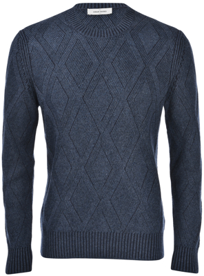 Picture of LINKS STITCH ARGYLE VANISE' CREW NECK