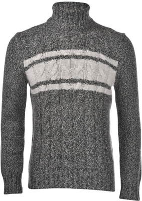 Picture of ECO CASHMERE PATTERNED CABLED TURTLENECK