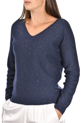 Picture of MICRO SEQUINS V-NECK