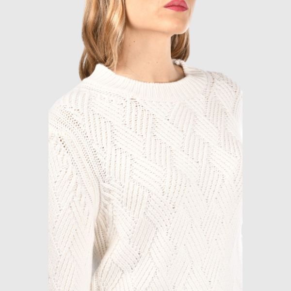 Immagine di Girocollo in cashmere punto canestro