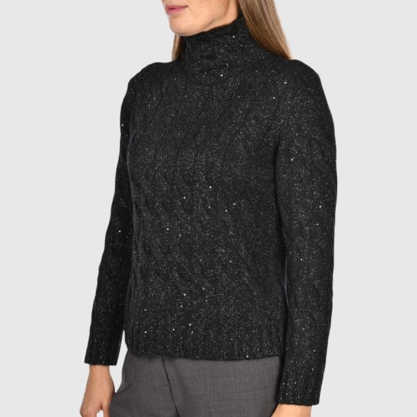 Immagine di Lupetto a trecce con micro paillettes