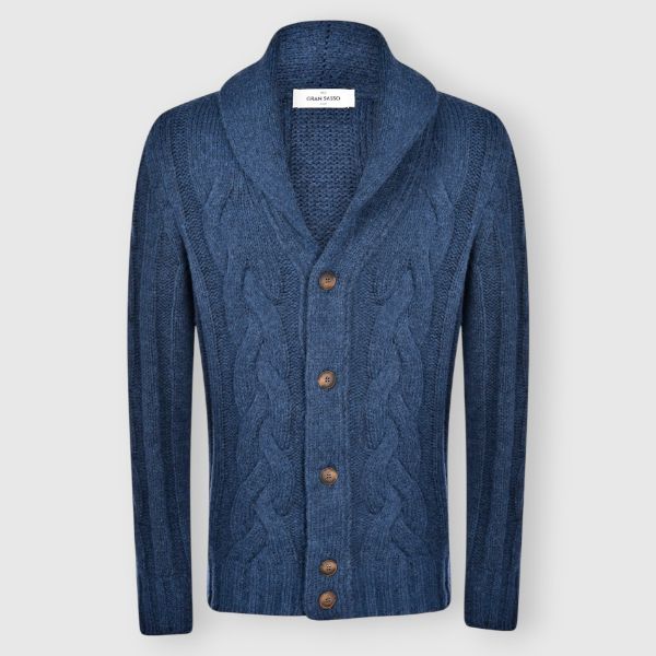 Picture of Cabled shawl collar cardigan