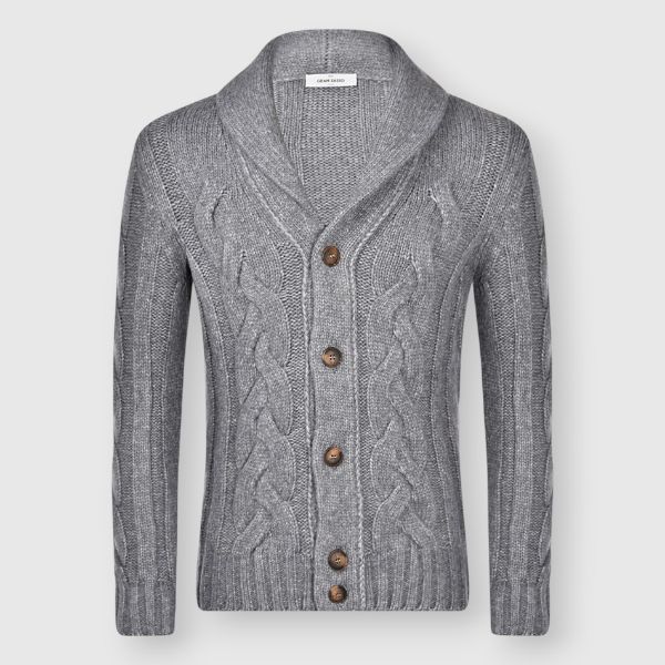 Picture of Cabled shawl collar cardigan