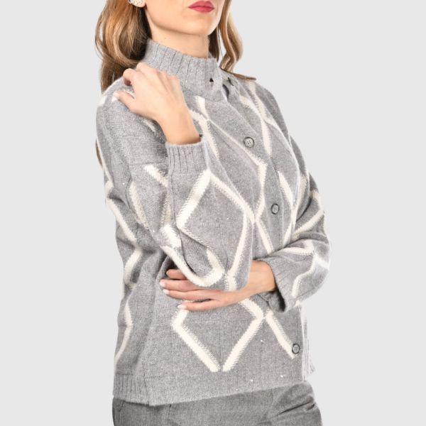 Picture of Diamond jacquard cardigan