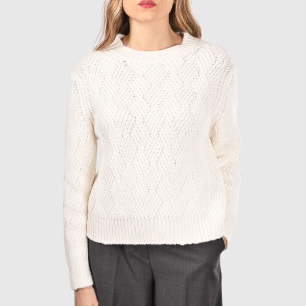 Immagine di Girocollo in cashmere punto canestro