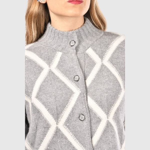Picture of Diamond jacquard cardigan