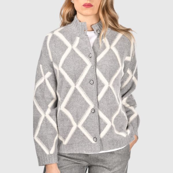 Picture of Diamond jacquard cardigan