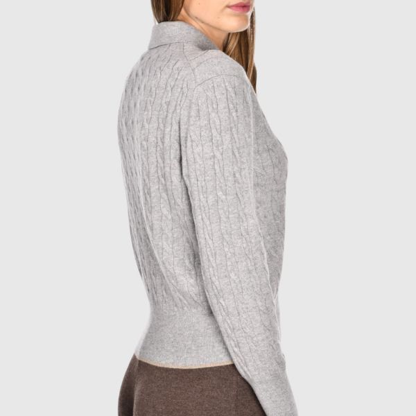 Immagine di Polo in cashmere a trecce