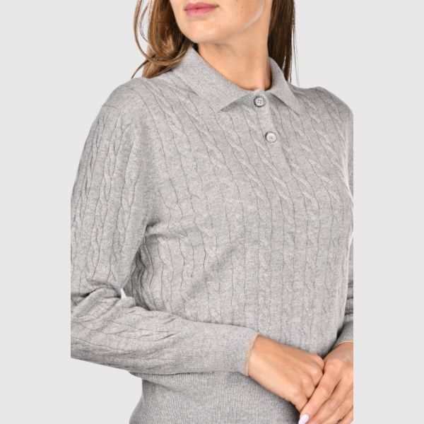 Immagine di Polo in cashmere a trecce