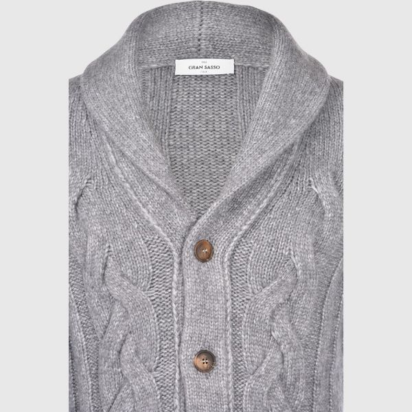 Picture of Cabled shawl collar cardigan
