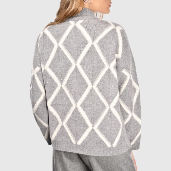 Picture of Diamond jacquard cardigan