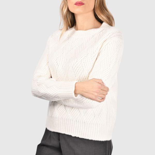 Immagine di Girocollo in cashmere punto canestro