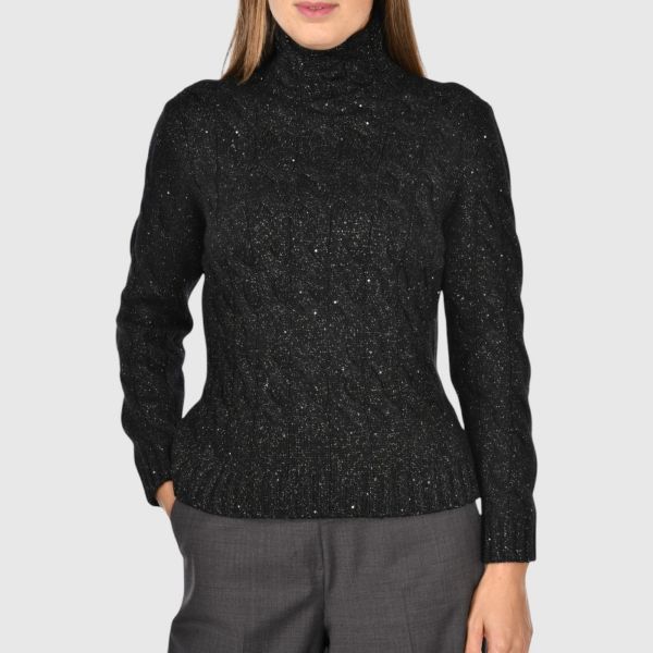 Immagine di Lupetto a trecce con micro paillettes