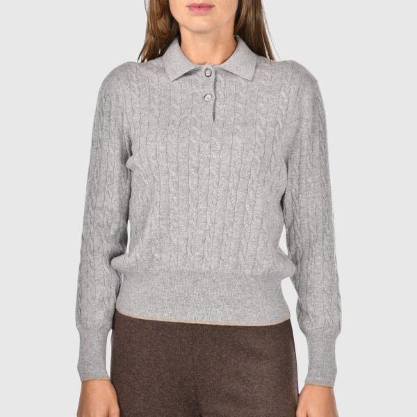 Immagine di Polo in cashmere a trecce
