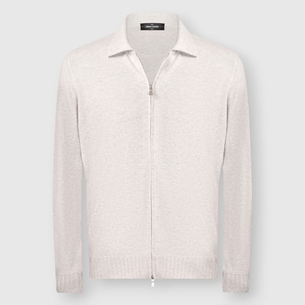Picture of Felted cashmere knitted zip shirt