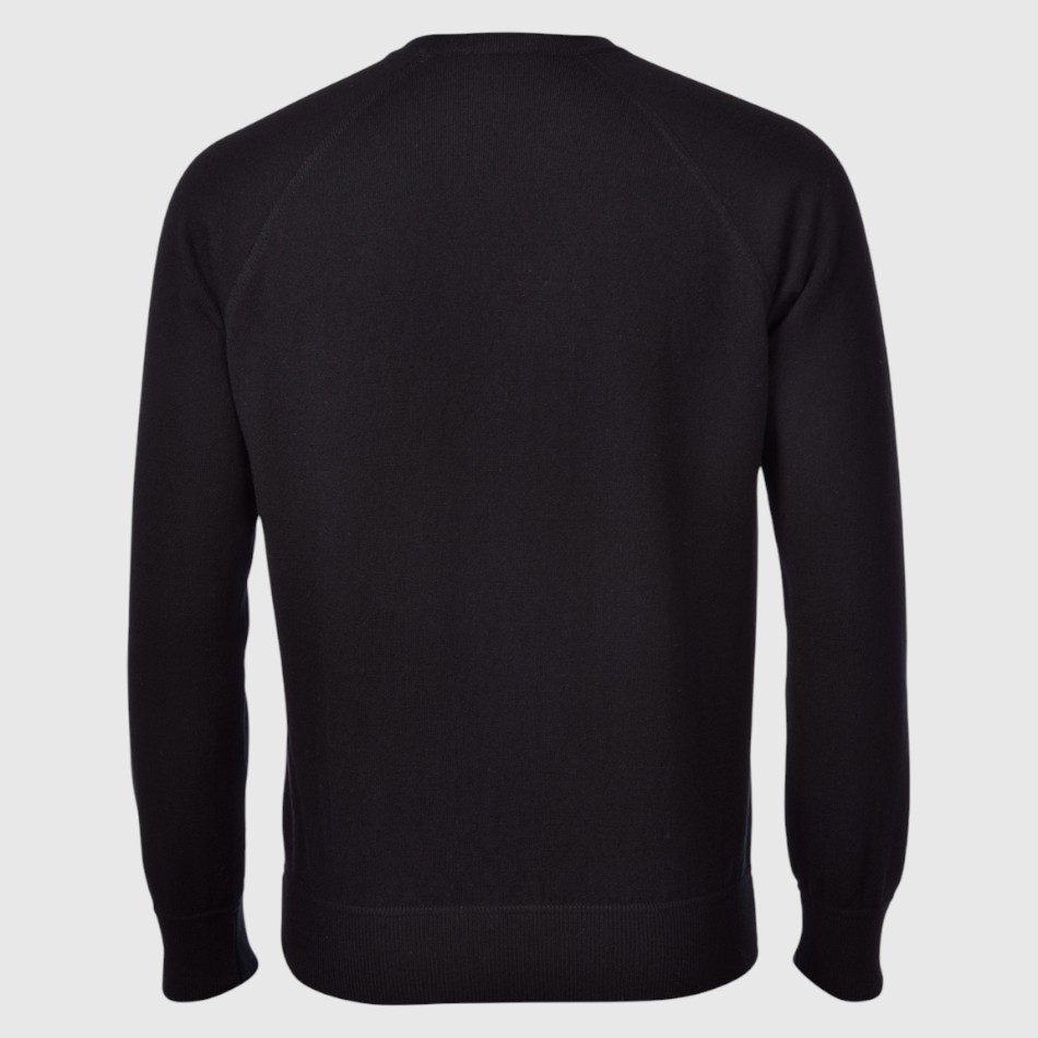 PAYPER Mistral+ Felpa Uomo Girocollo Manica Lunga Raglan - Misto Cotone - Nero (Taglia M)