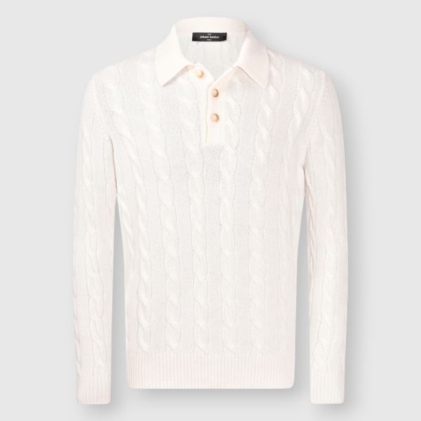 Immagine di Polo in cashmere a trecce