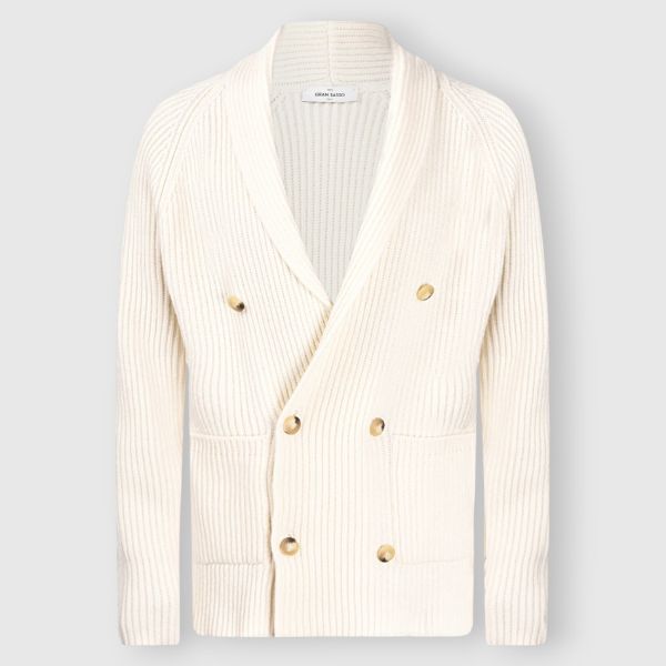 Immagine di Cardigan doppiopetto a maglia inglese