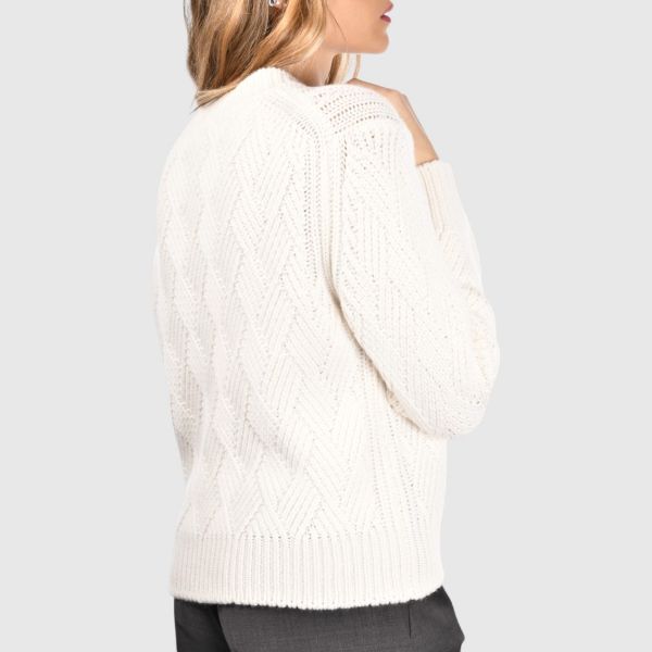 Immagine di Girocollo in cashmere punto canestro