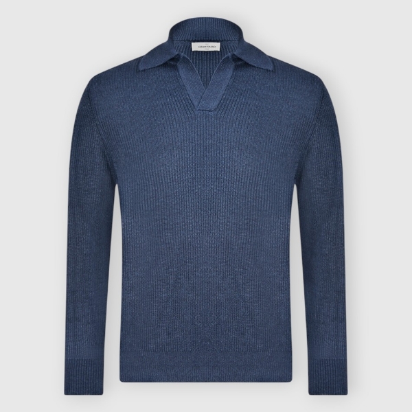 Picture of Fisherman's rib knit skipper polo