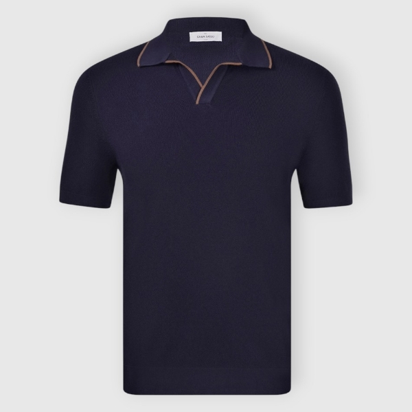 Picture of Skipper knit polo rice stitch