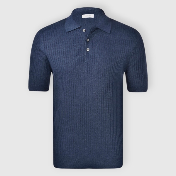 Immagine di Polo in maglia lino e cotone a coste