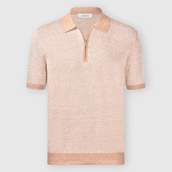 Immagine di Polo zip in maglia millerighe