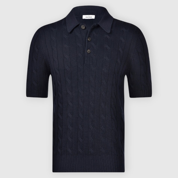 Immagine di Polo in maglia a trecce e coste