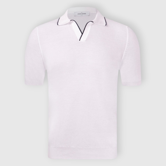 Gran Sasso. Waffle Knit Polo | Gran Sasso