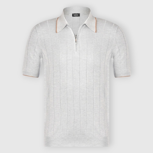 Picture of Ribbed zip knit polo
