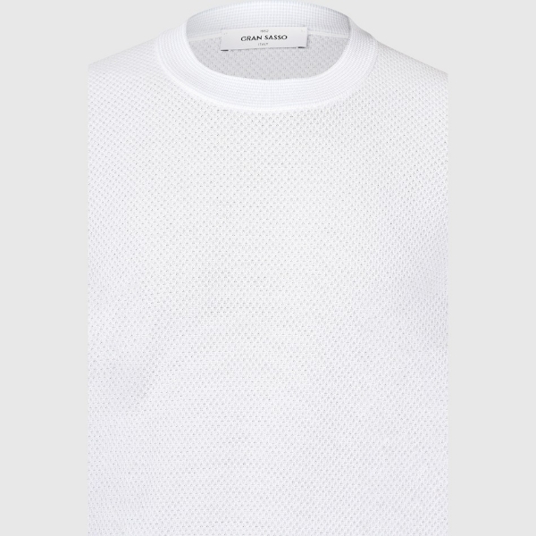 Immagine di T-shirt in maglia punto nido d’ape bicolore