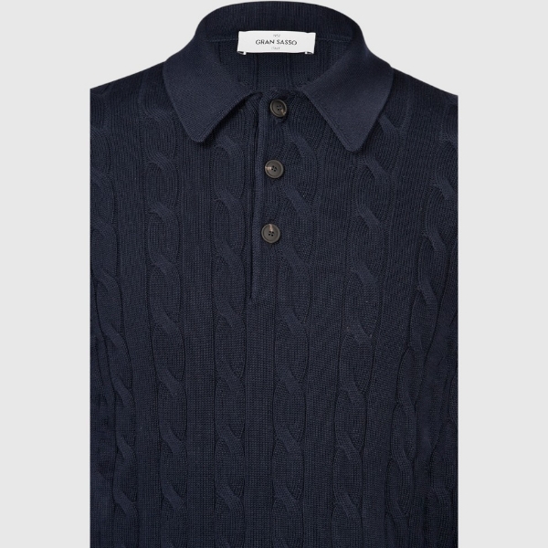 Immagine di Polo in maglia a trecce e coste