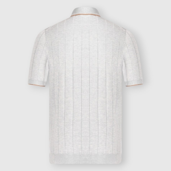 Picture of Ribbed zip knit polo