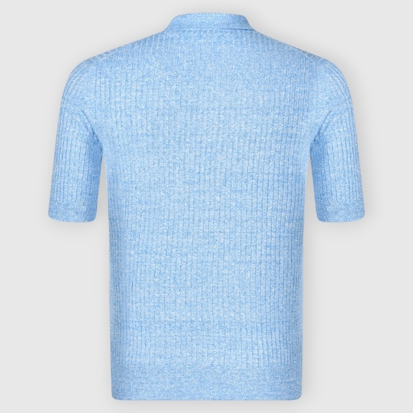 Immagine di Polo in maglia lino e cotone a coste