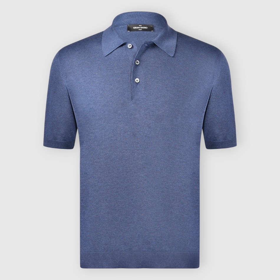 トップス second layer 23ss s/s open knit polo Mercerised Pure Cotton Half zip Knitted Polo Shirt