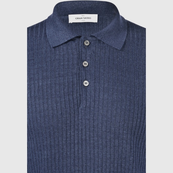 Immagine di Polo in maglia lino e cotone a coste