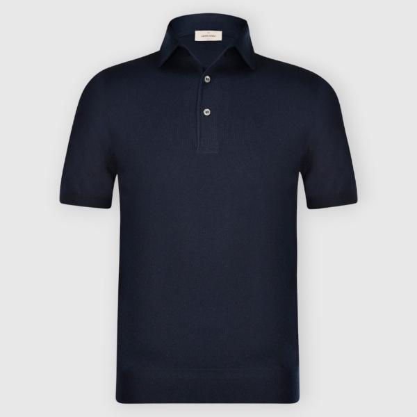 Picture of Shirt collar organic cotton knit polo