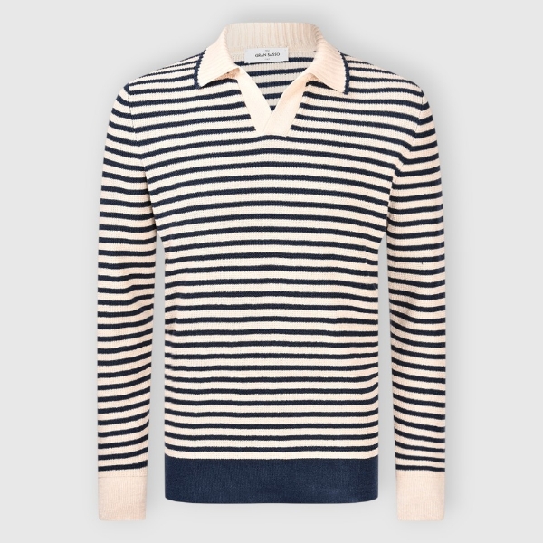 Immagine di Polo skipper in maglia a righe