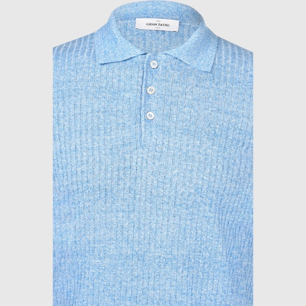 Immagine di Polo in maglia lino e cotone a coste