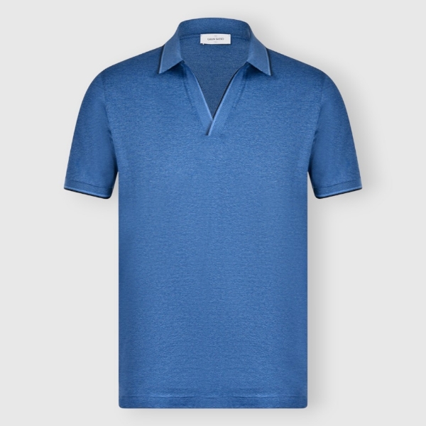 Picture of Mercerized cotton piquet jersey skipper polo
