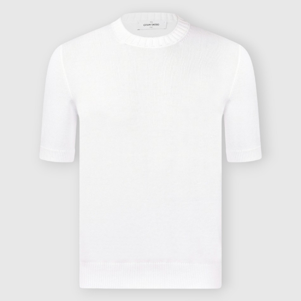 Picture of Ribbed neck knit t-shirt