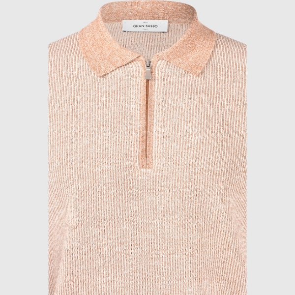 Immagine di Polo zip in maglia millerighe