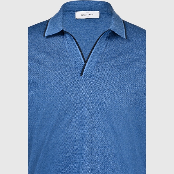 Picture of Mercerized cotton piquet jersey skipper polo