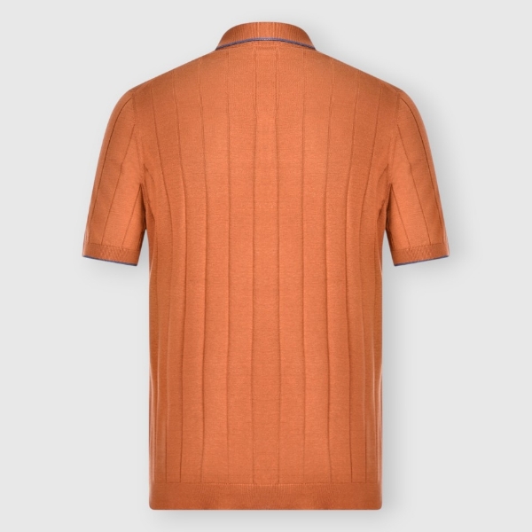 Picture of Ribbed zip knit polo