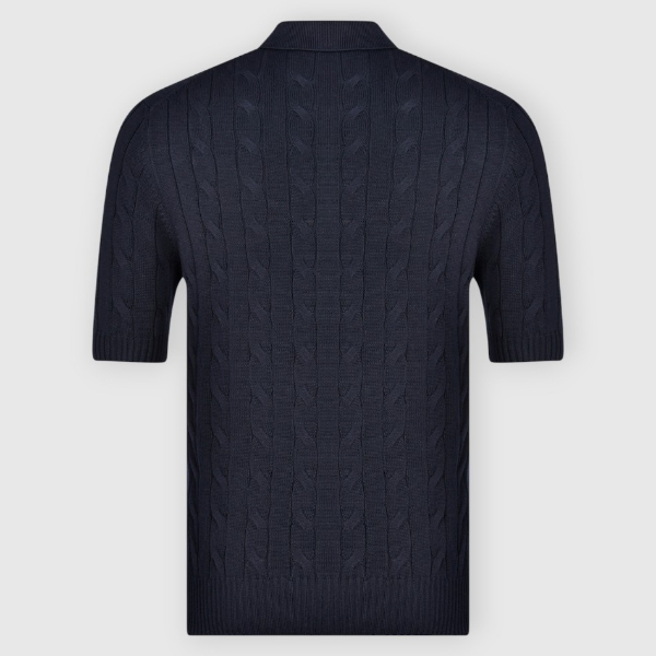 Immagine di Polo in maglia a trecce e coste