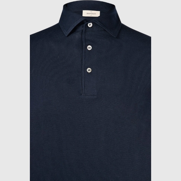 Picture of Shirt collar organic cotton knit polo