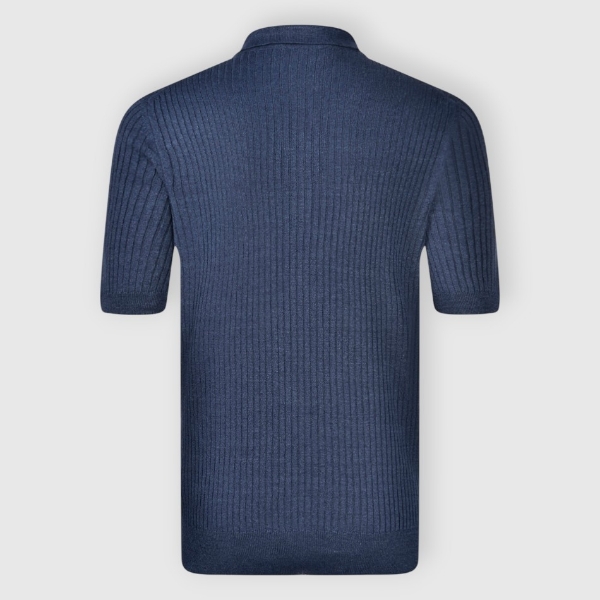 Immagine di Polo in maglia lino e cotone a coste